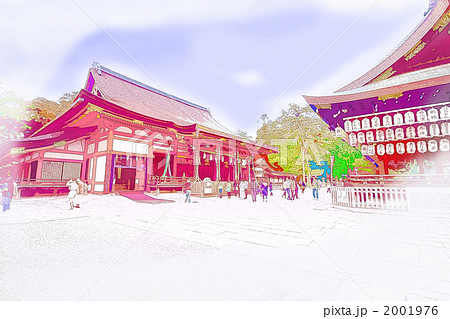 八坂神社 デジタルアートのイラスト素材