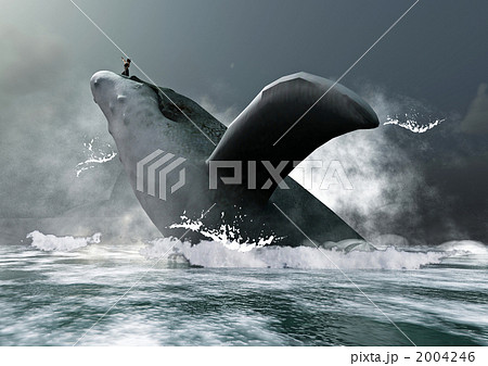 幻想世界 クジラとともに のイラスト素材