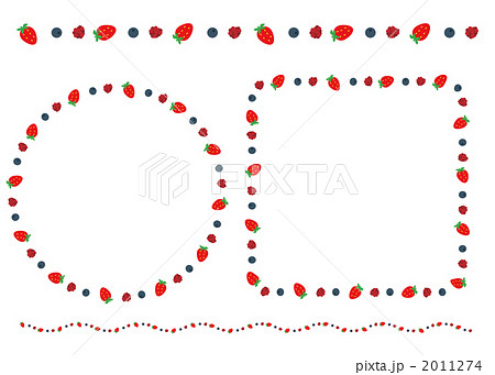 罫線イチゴとベリーのイラスト素材