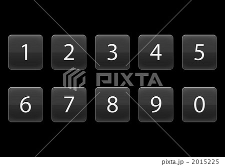 数字1桁 10個 0 9まで 背景ブラックのイラスト素材 2015225 Pixta