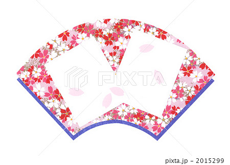 扇型 扇形 貼り絵　桜 2015299