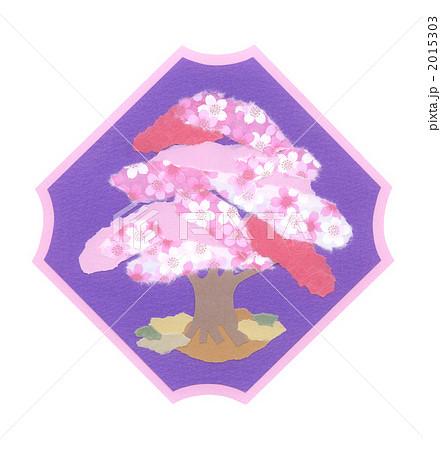 貼り絵 桜のイラスト素材