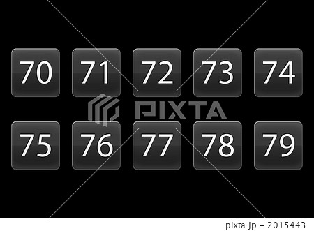 数字1桁 10個(70〜79まで)背景ブラック 数字1桁 10個(70〜79まで)背景ブラック 2015443