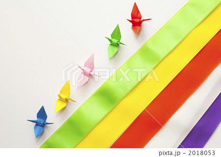 五色幕と折り鶴 2018053