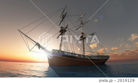 乗り物 帆船 航海のイラスト素材