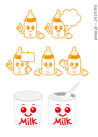 哺乳瓶とミルク缶のキャラクター 2019760