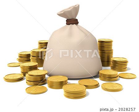 金貨と袋のイラスト素材 257