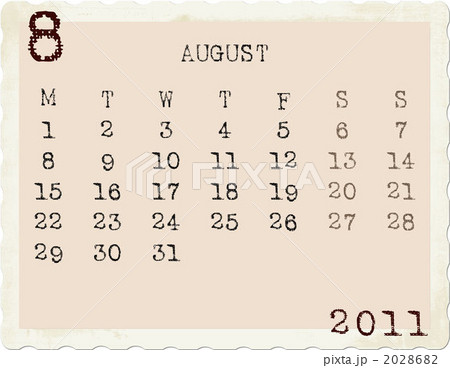 ２０１１年カレンダー ８月のイラスト素材 286