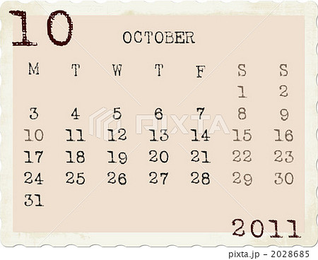 ２０１１年カレンダー １０月のイラスト素材