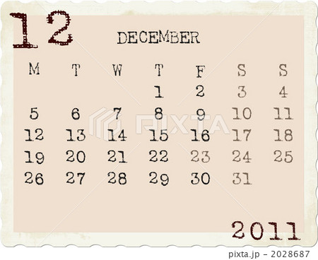 ２０１１年カレンダー １２月のイラスト素材