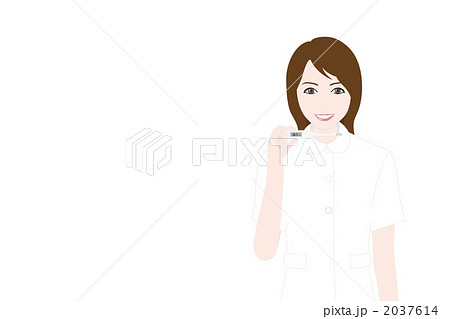 体温計を見せる女性看護士 2037614