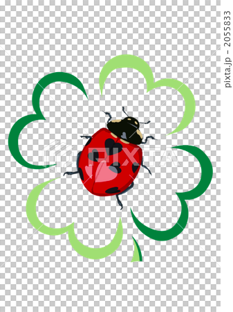 ハート模様のてんとう虫1のイラスト素材 553