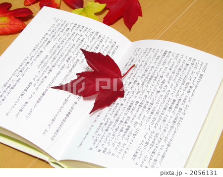 落ち葉の栞【読書の秋イメージ】【ナチュラルテイスト】（横） 2056131
