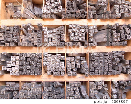 活版印刷 アルファベットの写真素材