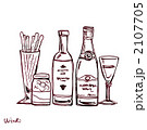 ワインとグリッシーニ　ペン画 2107705