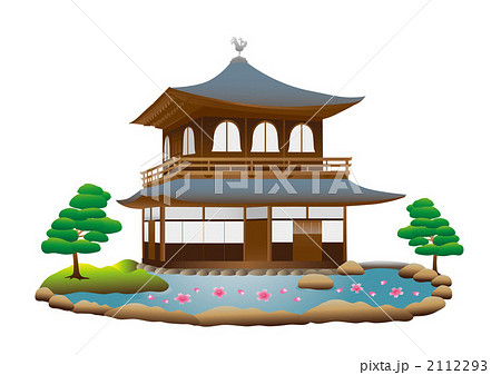 銀閣寺の春のイラスト素材