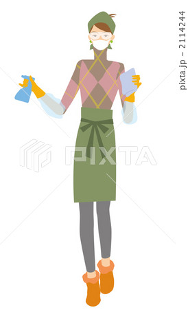 カビとり掃除する主婦 2114244