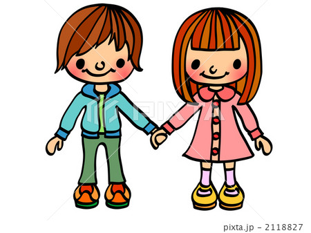 子供カップルのイラスト素材