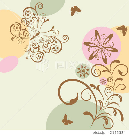 抽象的花柄のイラスト素材