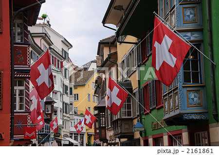 スイス チューリッヒの街角の写真素材 [2161861] - PIXTA