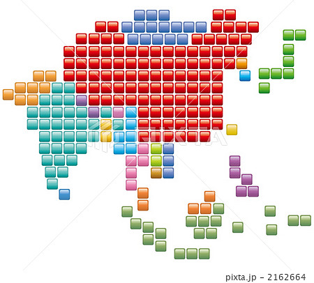 世界地図 アジア 地図のイラスト素材 2162664 Pixta