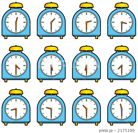 時間別表示の時計のイラスト素材 時間別表示の時計のイラスト素材