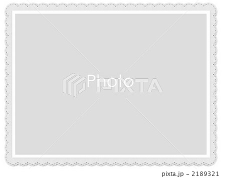 コットンレースのフレーム 白 長方形 の写真素材