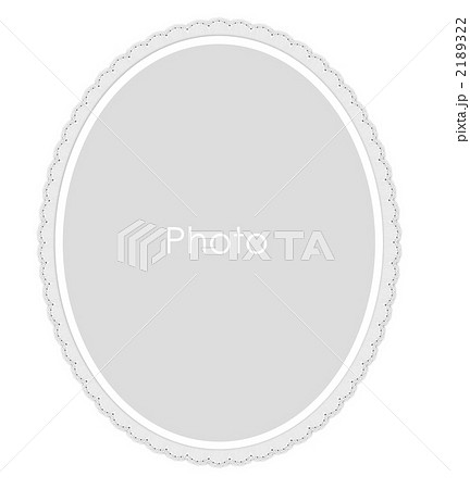 コットンレースのフレーム 白 楕円 の写真素材