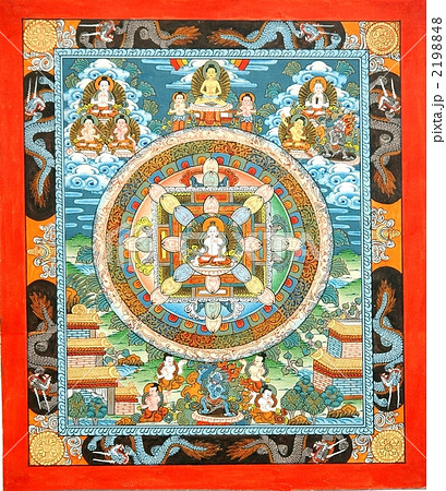 ネパールの曼荼羅図の写真素材