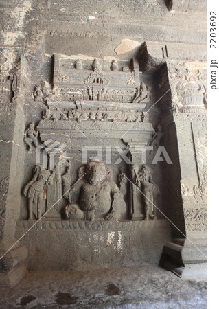 世界遺産エローラ　カイラーサナタ寺院のガネーシャ像 2203692