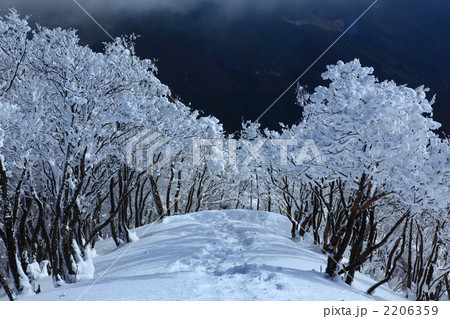 高見山の樹氷の写真素材