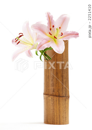 百合と竹製の花入れ 百合と竹製の花入れ 2251410