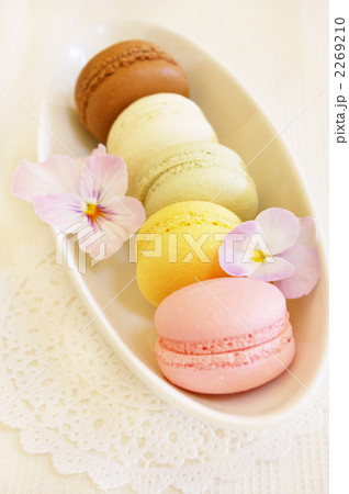 カラフルマカロンとビオラ 2269210