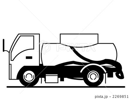 バキュームカー シンプル 特殊車両のイラスト素材