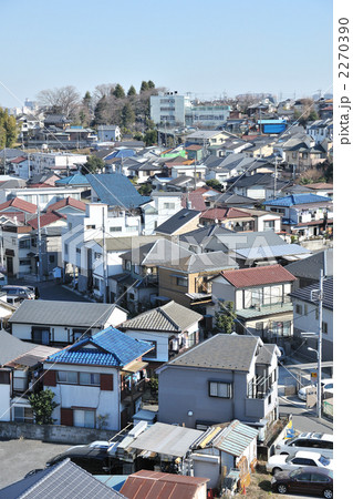 住宅街 住宅地 家並みの写真素材