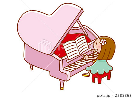 ピアノを演奏する女の子のイラスト素材 2285863 Pixta