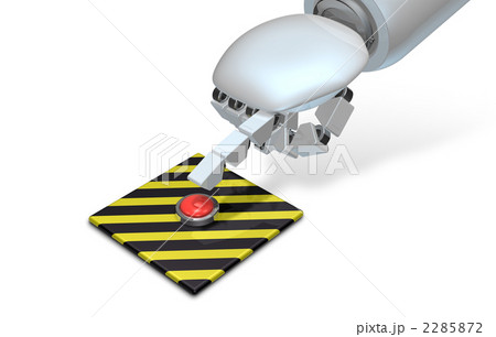 発射ボタンを押すロボットを表すイメージCG 発射ボタンを押すロボットを表すイメージCG 2285872