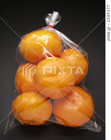 袋入りのミカンの写真素材