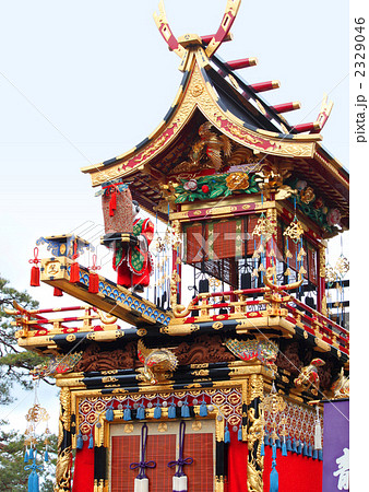 春の高山祭 山王祭 の屋台 龍神臺 からくり登場の写真素材