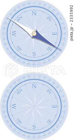 方位磁針 青のイラスト素材
