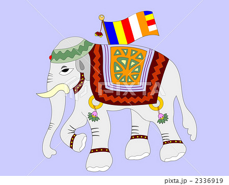 インドの白象イラストのイラスト素材