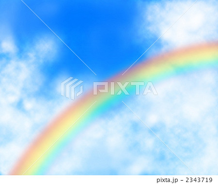 空に架かる虹のイラスト素材