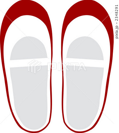 幼稚園 学校のうわ靴うわばき 赤 のイラスト素材