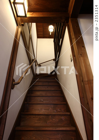 階段 模造住宅 古民家の写真素材