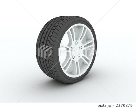 スポーツカー用のタイヤとアルミホイルのイラスト素材