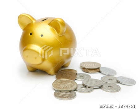 ブタの貯金箱とお金 2374751