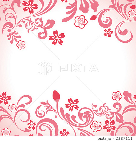 抽象的桜模様パターンのイラスト素材
