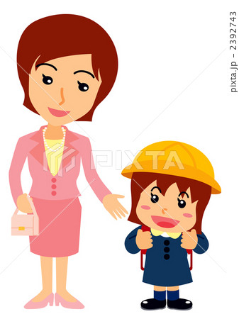 入学式 女の子と母 入学式 女の子と母 2392743