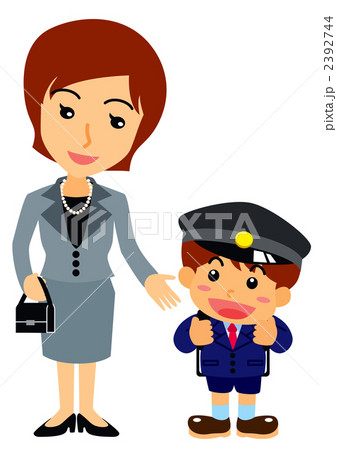 入学式 男の子と母 入学式 男の子と母 2392744