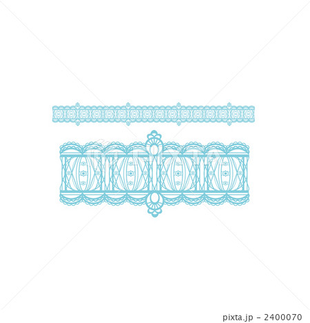 水色のレースリボンのイラスト 2400070
